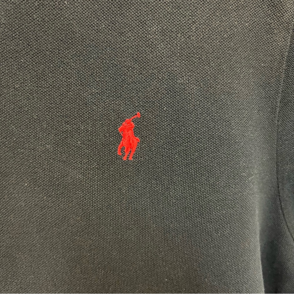 Polo by Ralph Lauren Black Polo Shirt with Red Logo - Picture 3 of 11